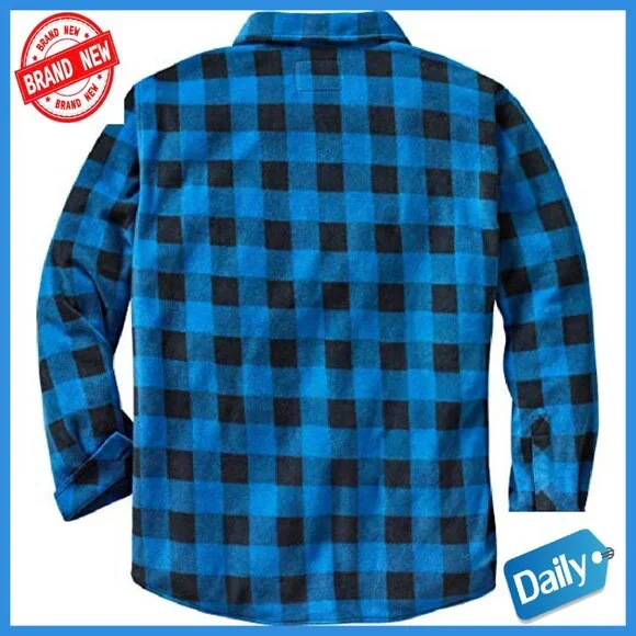 Men's Heavyweight Fleece Button-Up Shirt with Chest Pocket